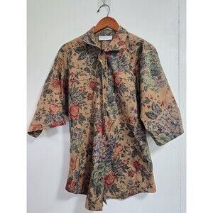 VTG Just in Thyme Blouse Womens 2X Shirt Floral Boho USA Cottagecore Goblincore